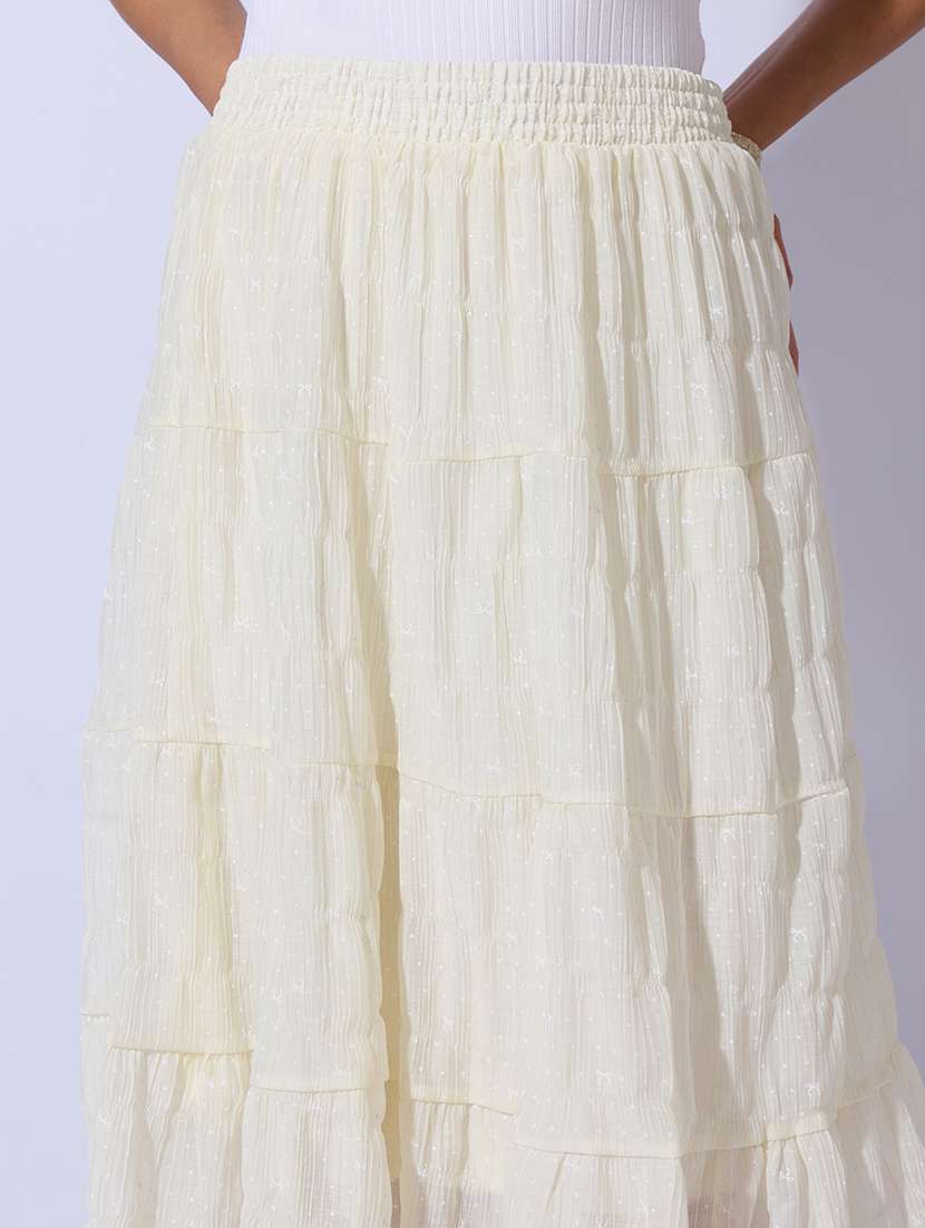 women printed mid rise tiered midi skirt - 22480669 -  Standard Image - 1