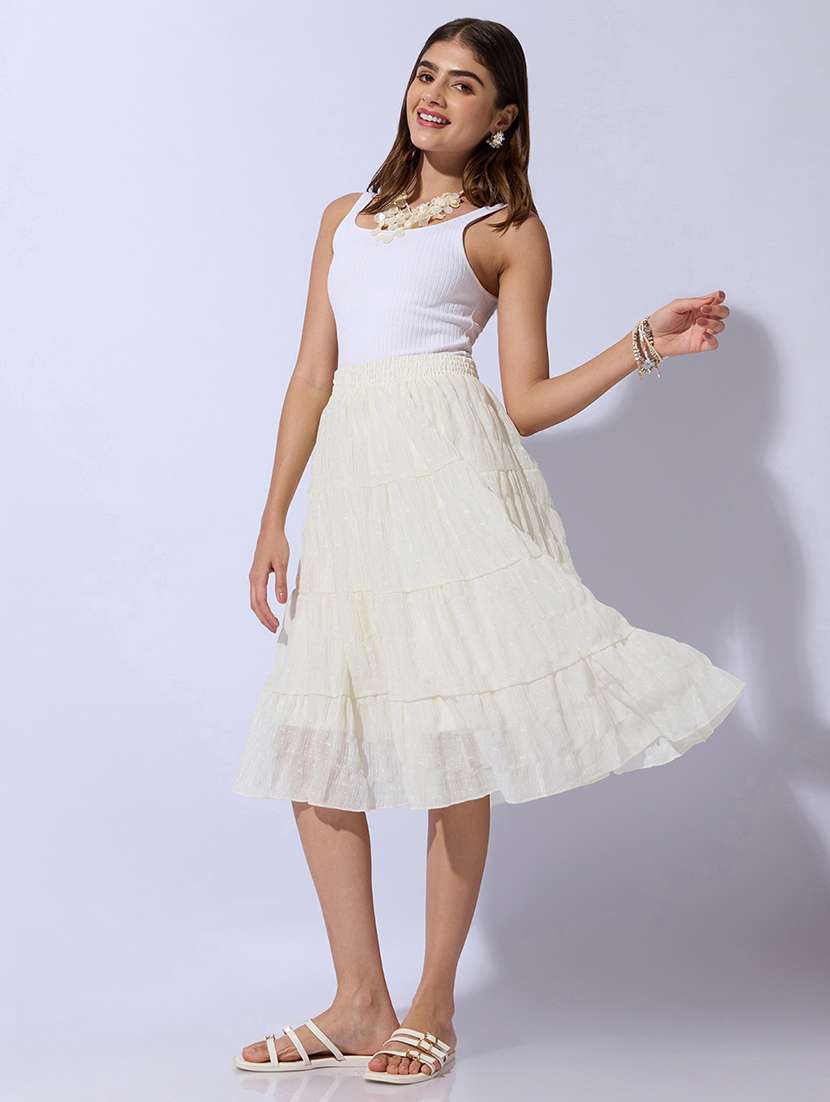 women printed mid rise tiered midi skirt - 22480669 -  Standard Image - 4