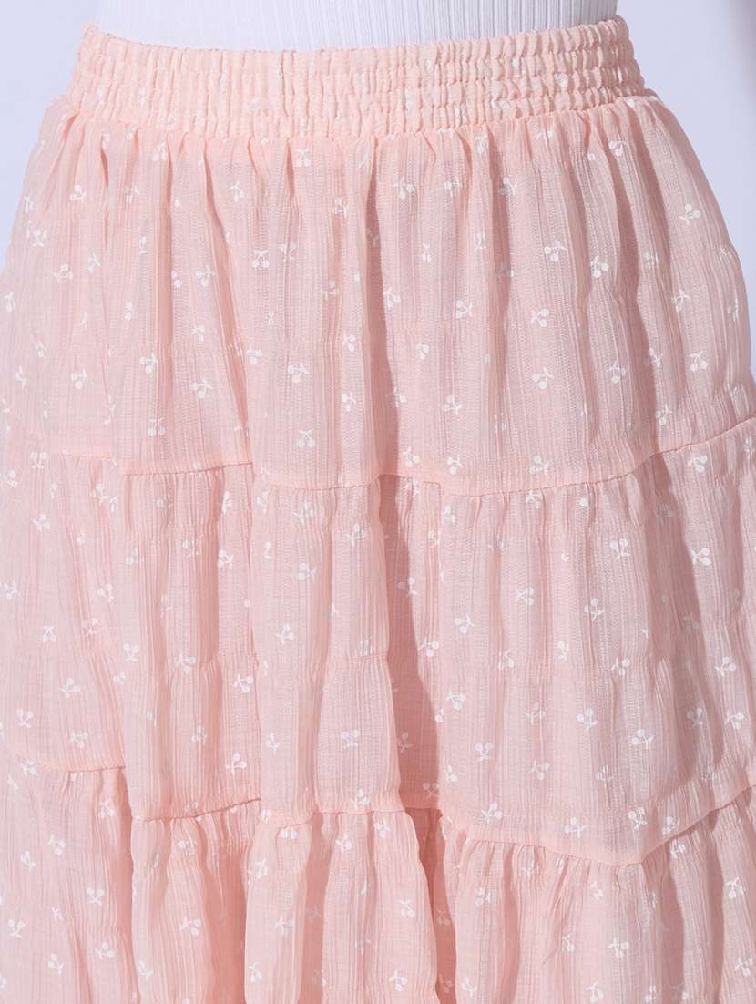 Women Printed Mid Rise Tiered Midi Skirt - 22480670 -  Standard Image - 1