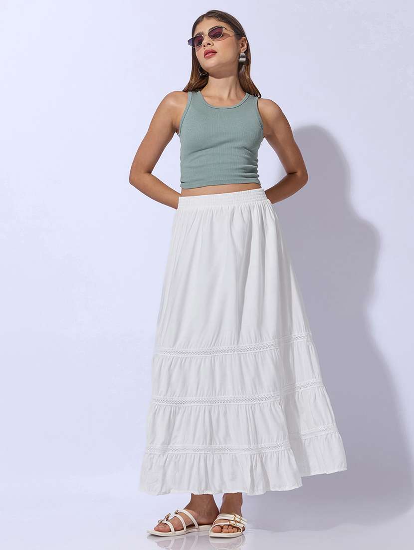 women solid tiered maxi skirt - 22480672 -  Standard Image - 4