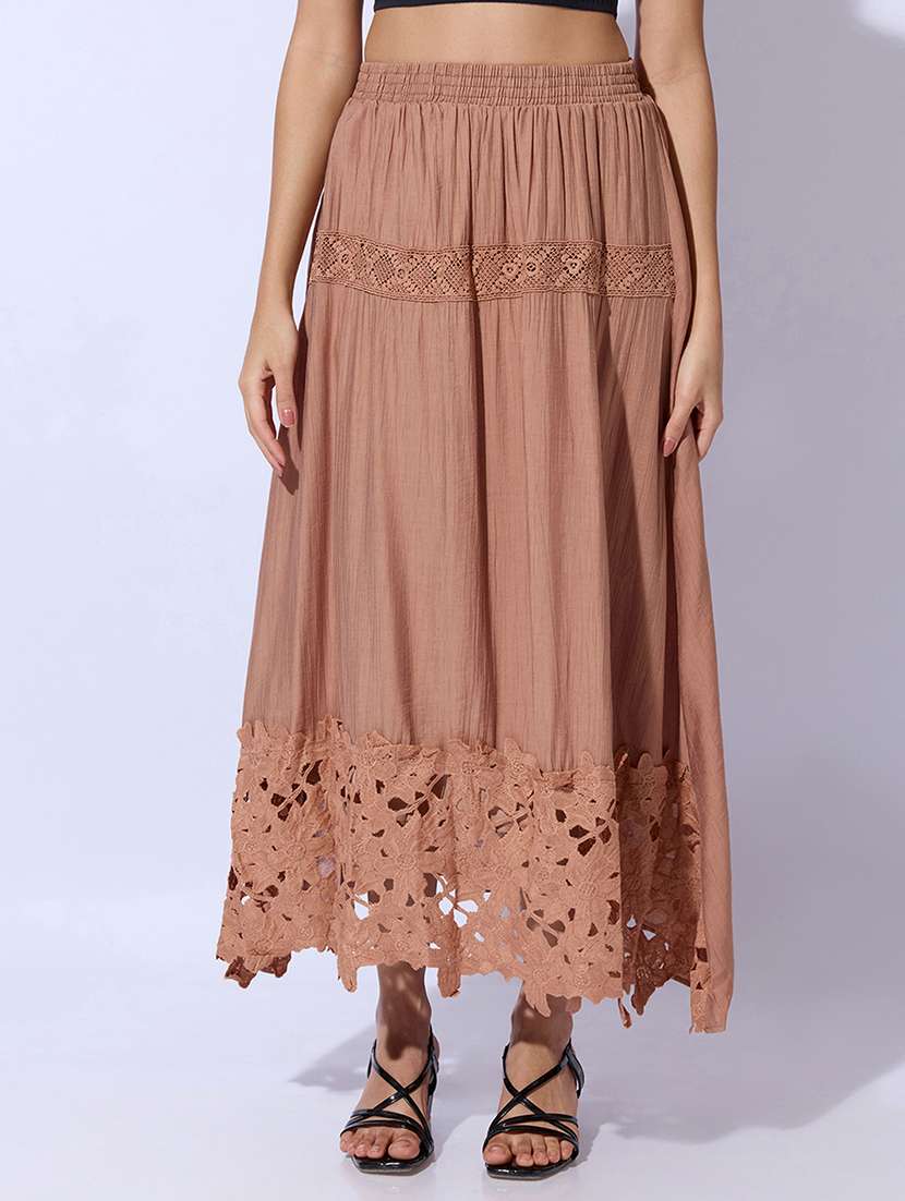 women solid with work a-line maxi skirt