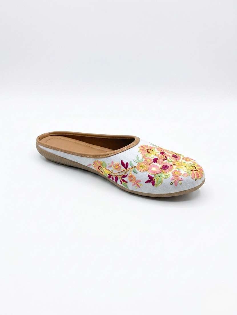 swelit atelier women white fabric slip on casual wear jutis & mojaris - 22480690 -  Standard Image - 1