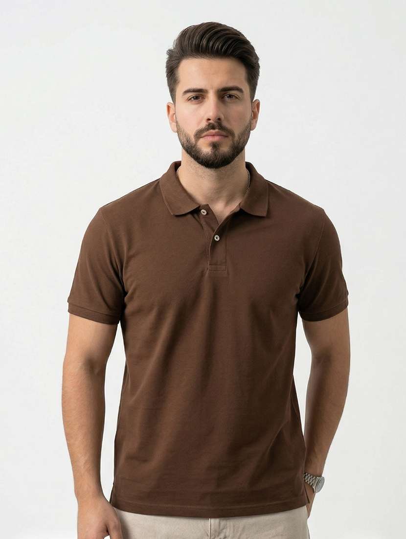 men solid short sleeve regular fit polo t-shirt - 22480691 -  Standard Image - 1