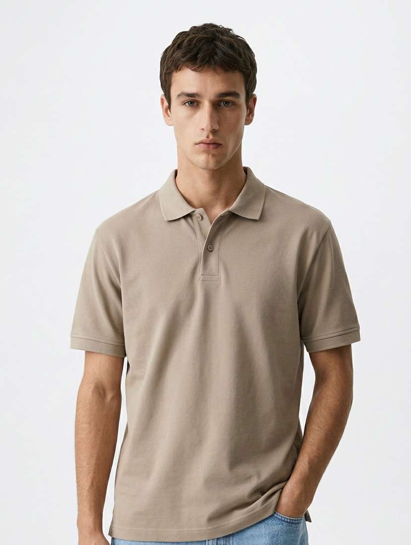 men solid short sleeve regular fit polo t-shirt - 22480692 -  Standard Image - 1