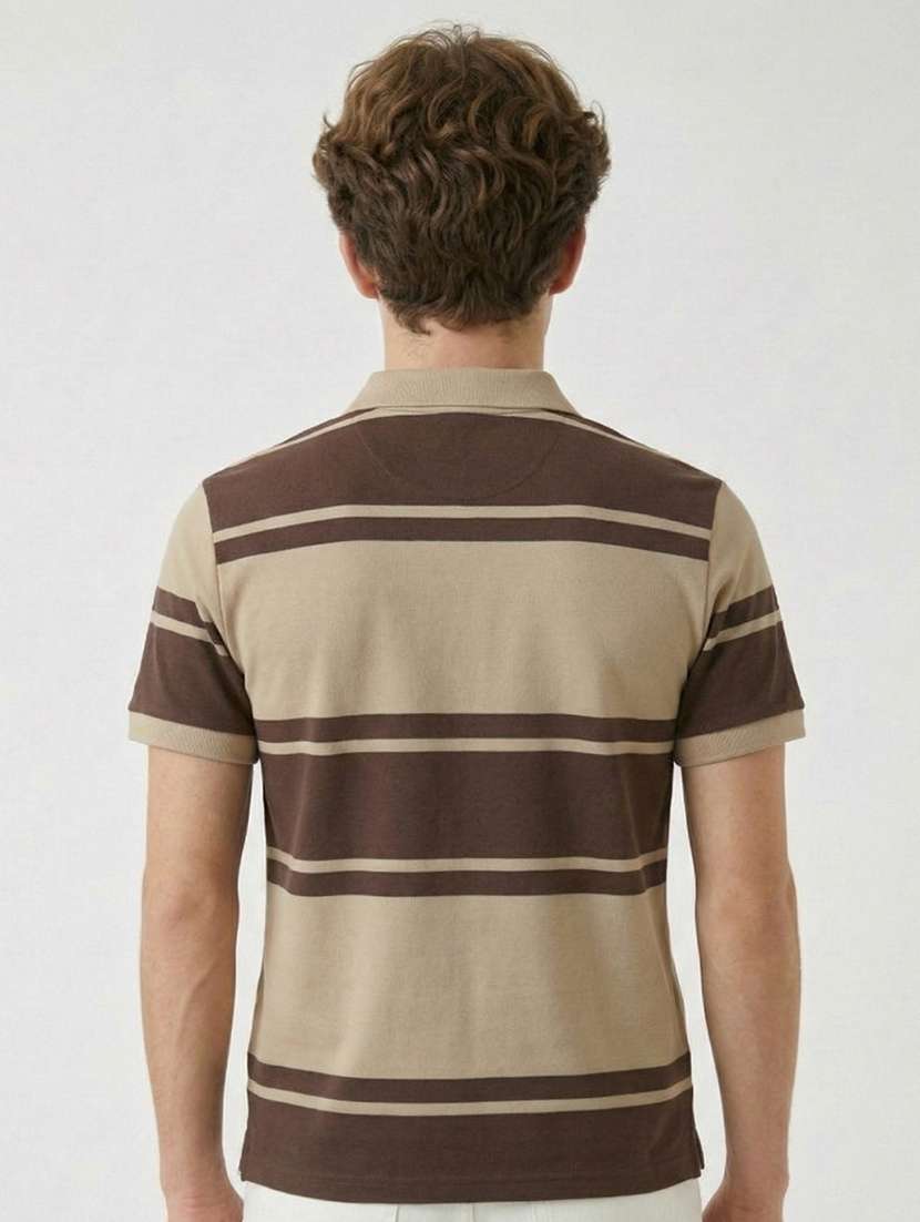 men striped short sleeve regular fit polo t-shirt - 22480695 -  Standard Image - 4