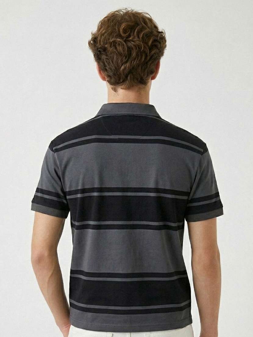 men striped short sleeve regular fit polo t-shirt - 22480696 -  Standard Image - 4