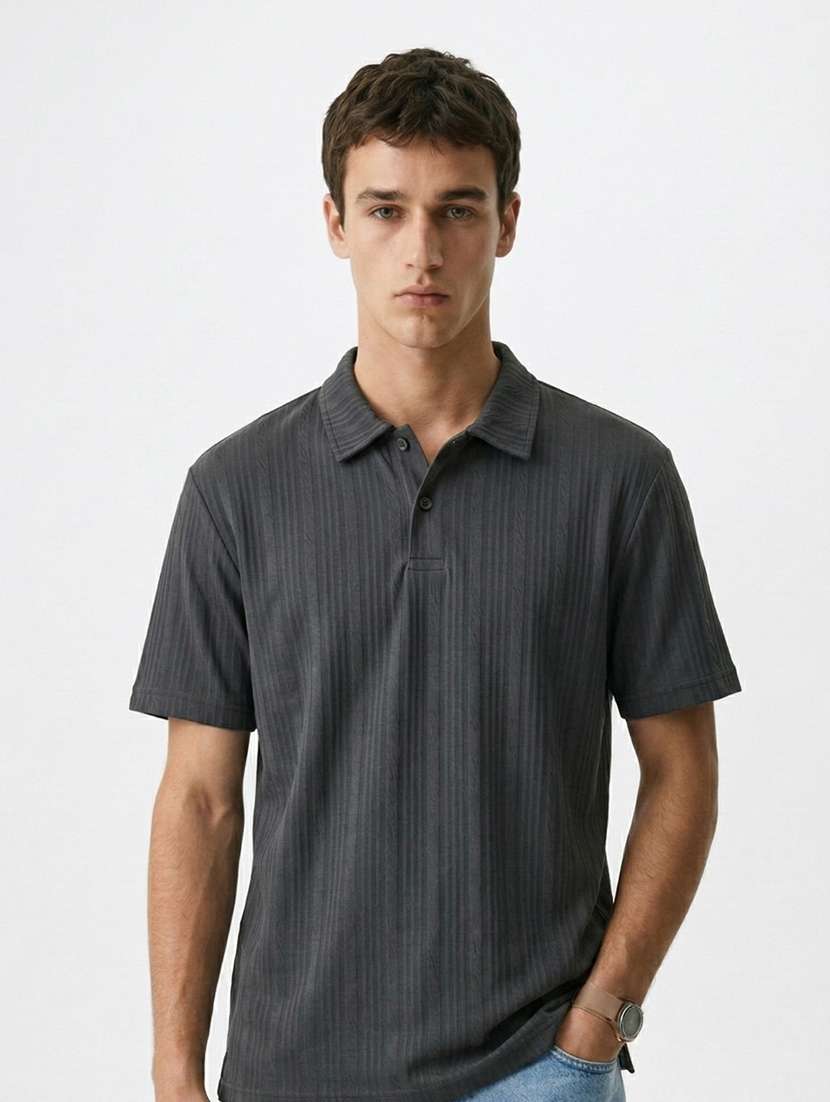 men self design short sleeve regular fit polo t-shirt - 22480708 -  Standard Image - 1