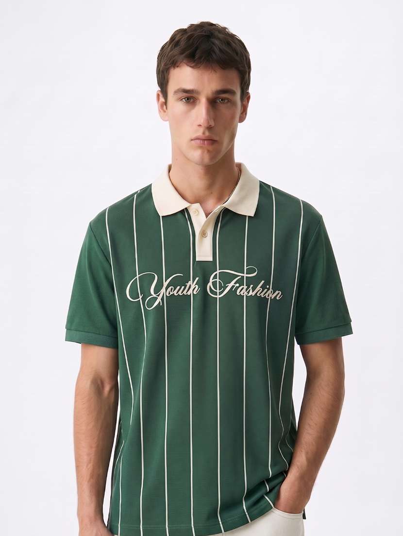 men printed short sleeve regular fit polo t-shirt - 22480718 -  Standard Image - 1