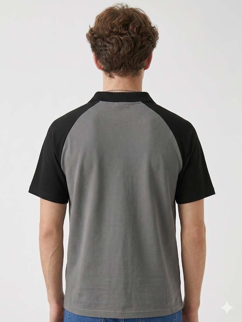 men color block raglan sleeve regular fit polo t-shirt - 22480728 -  Standard Image - 4