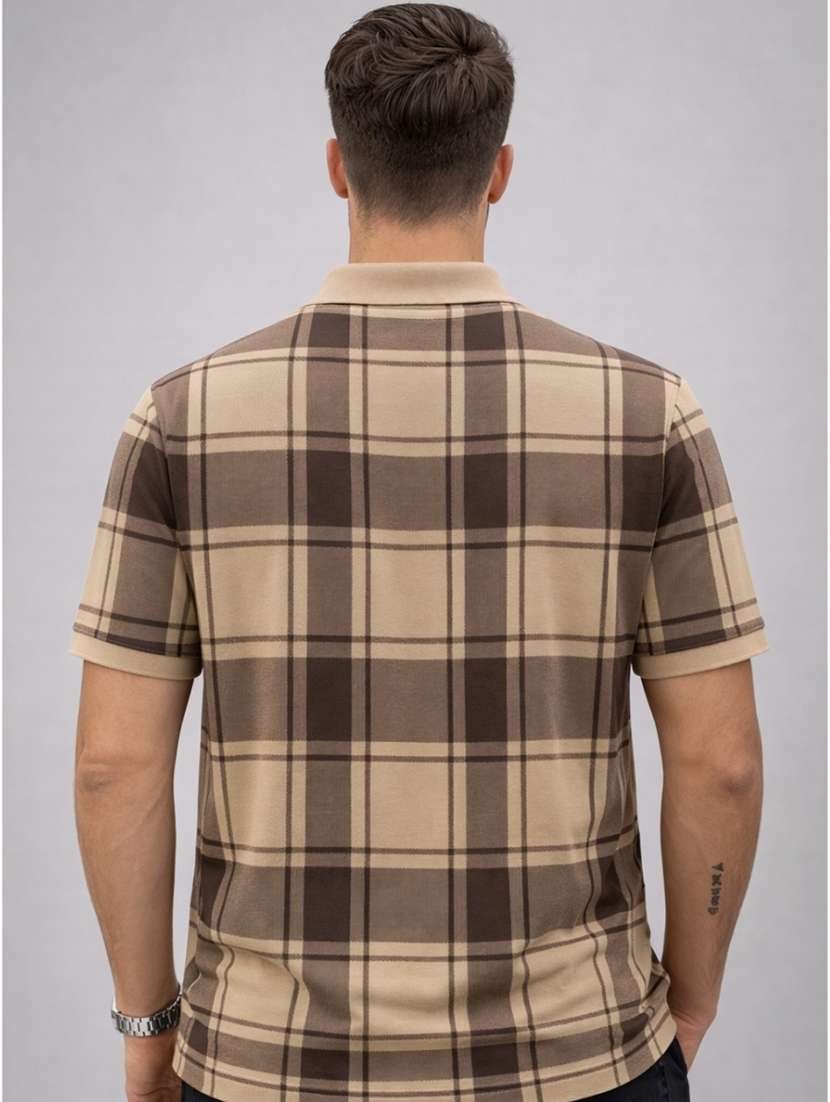 men checkered short sleeve regular fit polo t-shirt - 22480738 -  Standard Image - 4