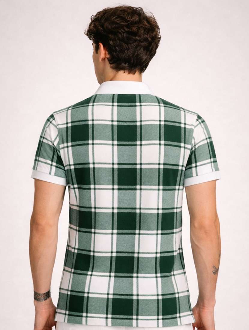 men checkered short sleeve regular fit polo t-shirt - 22480739 -  Standard Image - 4