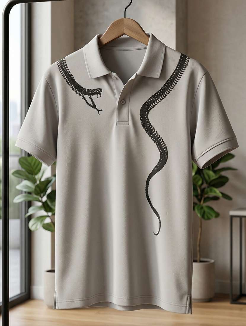 men printed short sleeve regular fit polo t-shirt - 22480821 -  Standard Image - 4