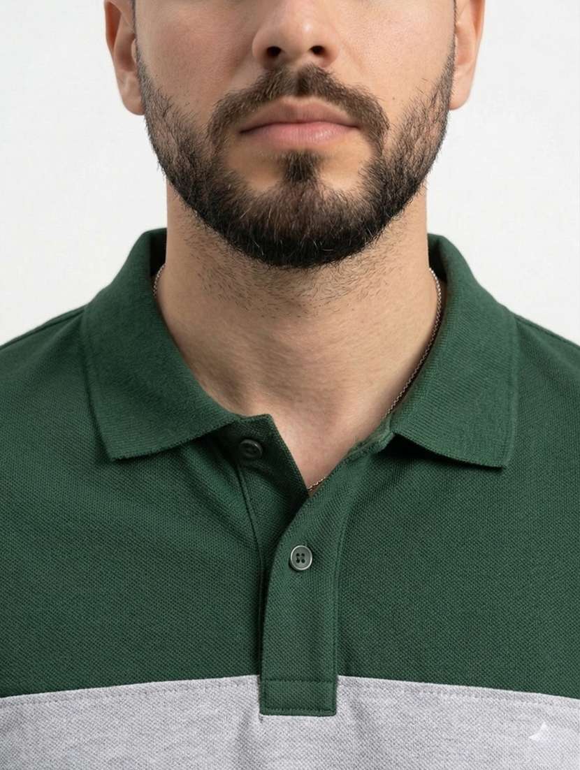 men color block short sleeve regular fit polo t-shirt - 22480822 -  Standard Image - 1