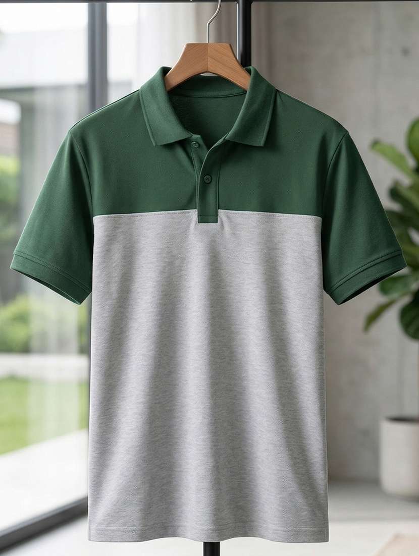 men color block short sleeve regular fit polo t-shirt - 22480822 -  Standard Image - 4