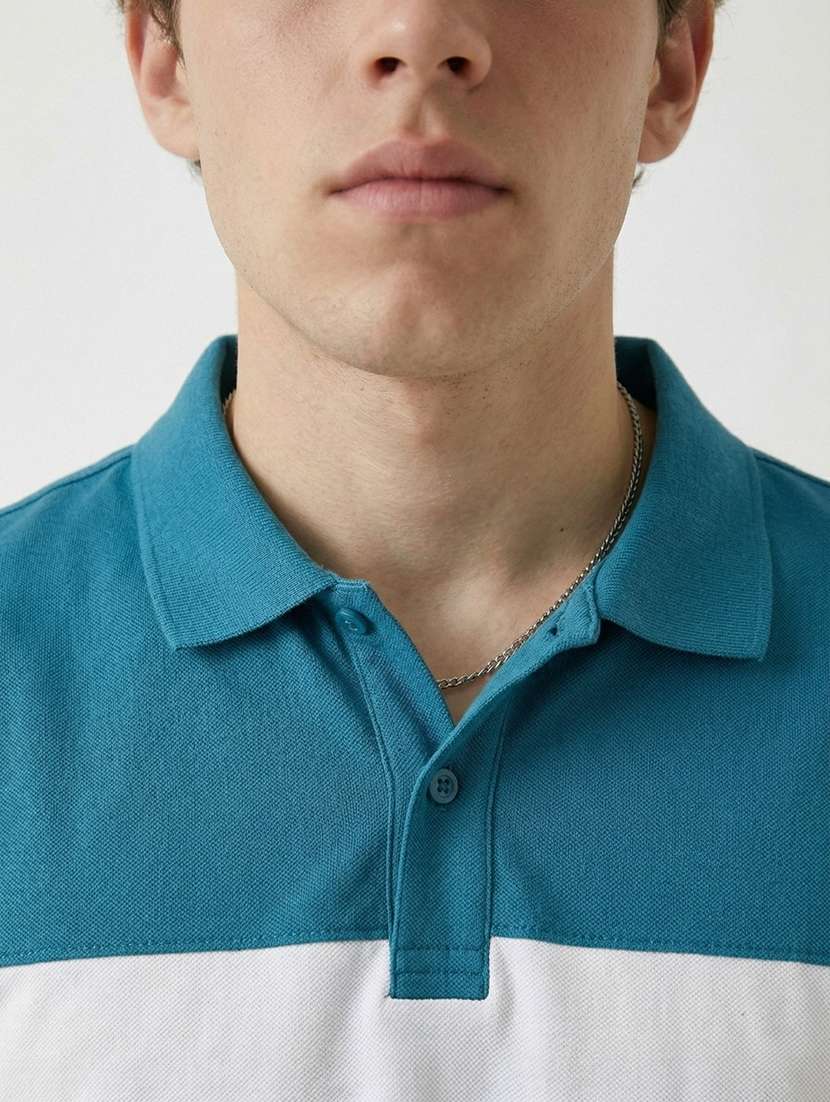men color block short sleeve regular fit polo t-shirt - 22480824 -  Standard Image - 1