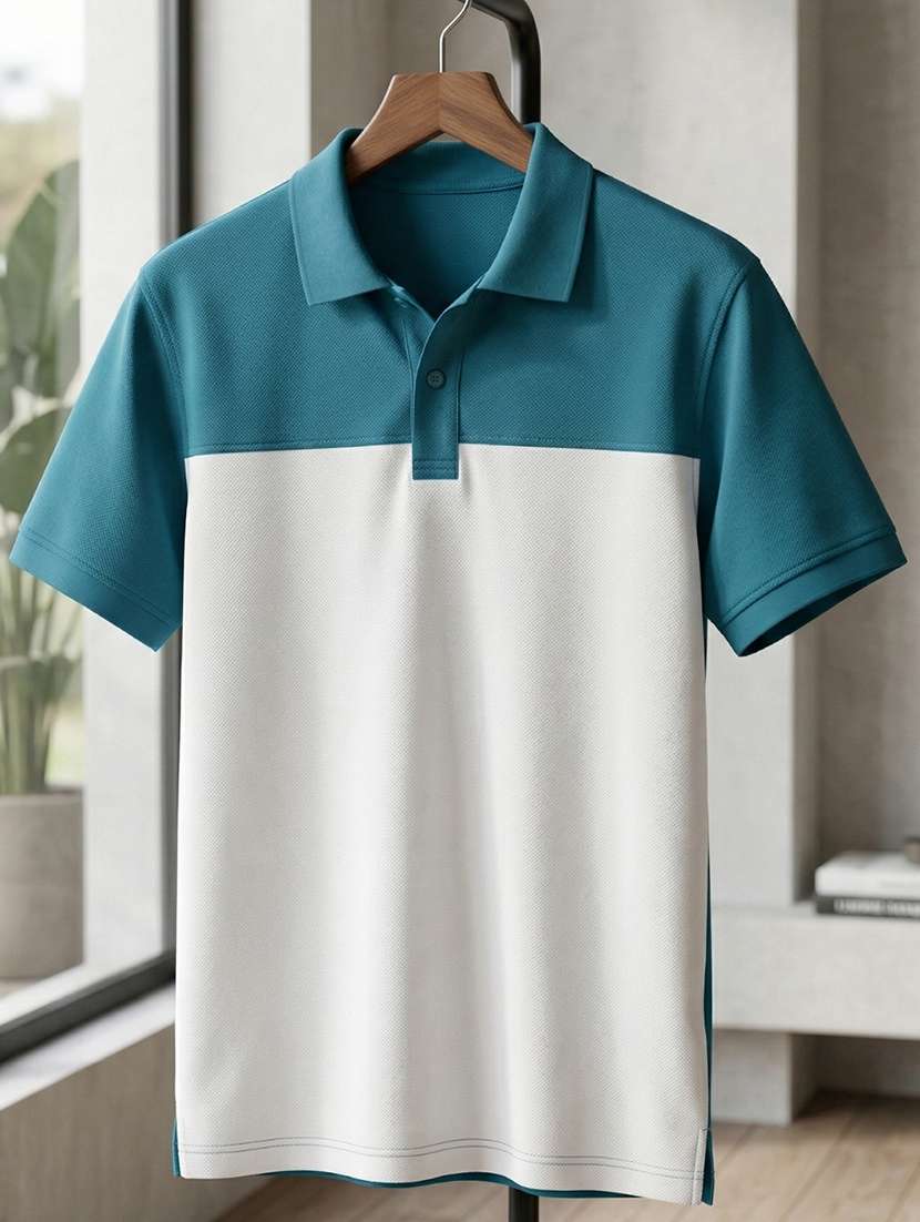 men color block short sleeve regular fit polo t-shirt - 22480824 -  Standard Image - 4