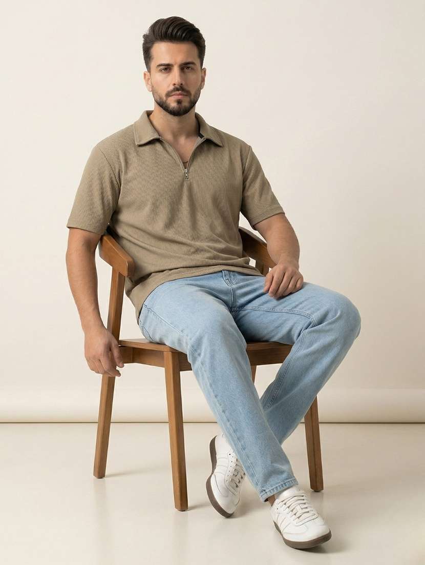 men self design short sleeve regular fit polo t-shirt - 22480847 -  Standard Image - 4