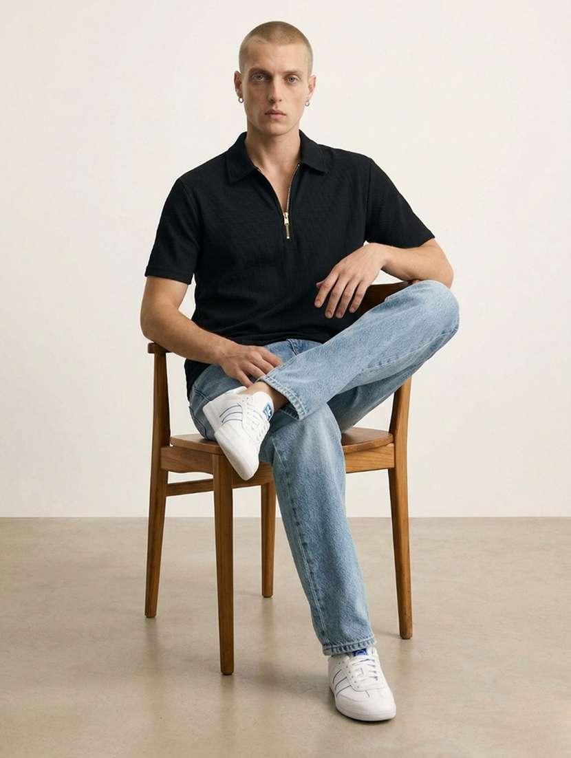 men self design short sleeve regular fit polo t-shirt - 22480848 -  Standard Image - 4
