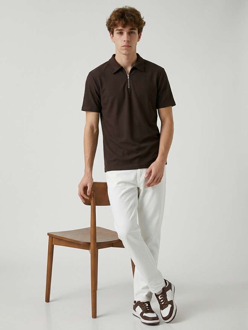 men self design short sleeve regular fit polo t-shirt - 22480849 -  Standard Image - 4