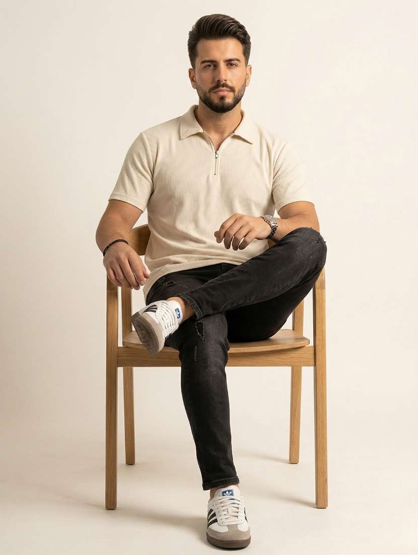 men self design short sleeve regular fit polo t-shirt - 22480851 -  Standard Image - 4