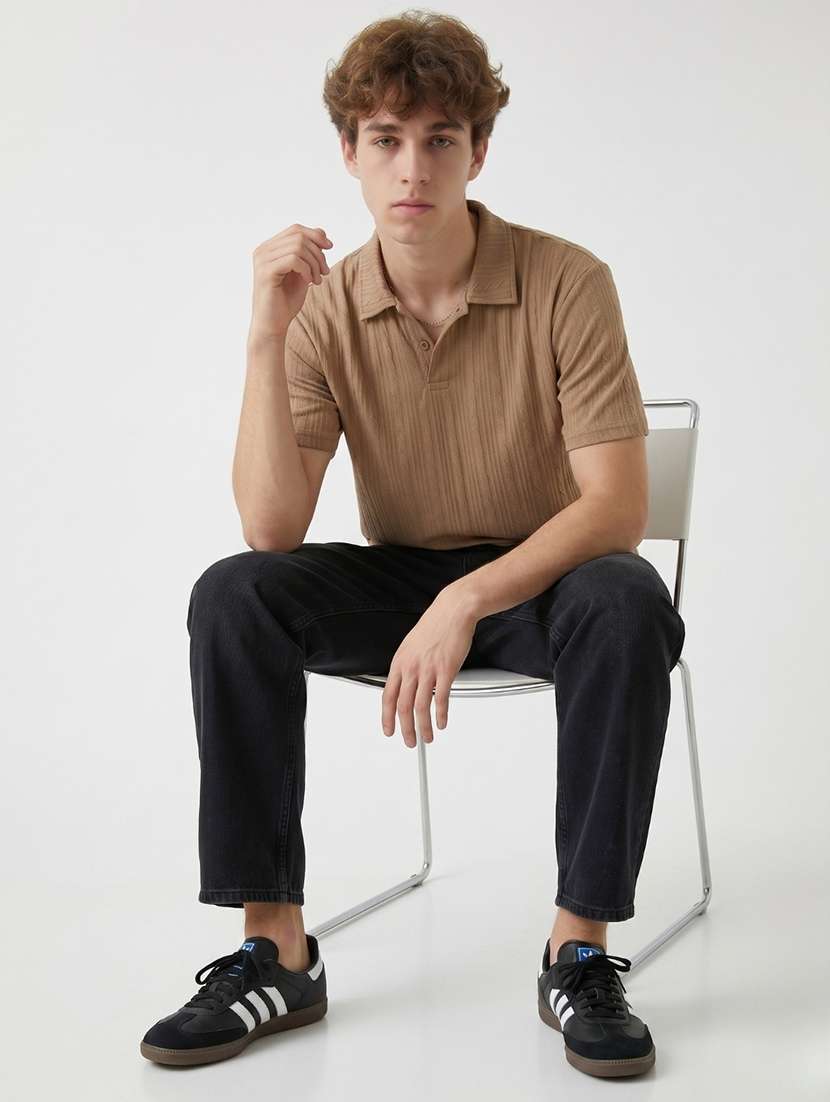 men self design short sleeve regular fit polo t-shirt - 22480854 -  Standard Image - 4