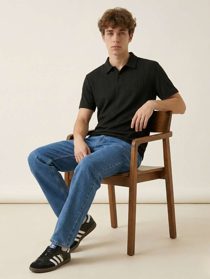 men self design short sleeve regular fit polo t-shirt - 22480855 -  Standard Image - 4