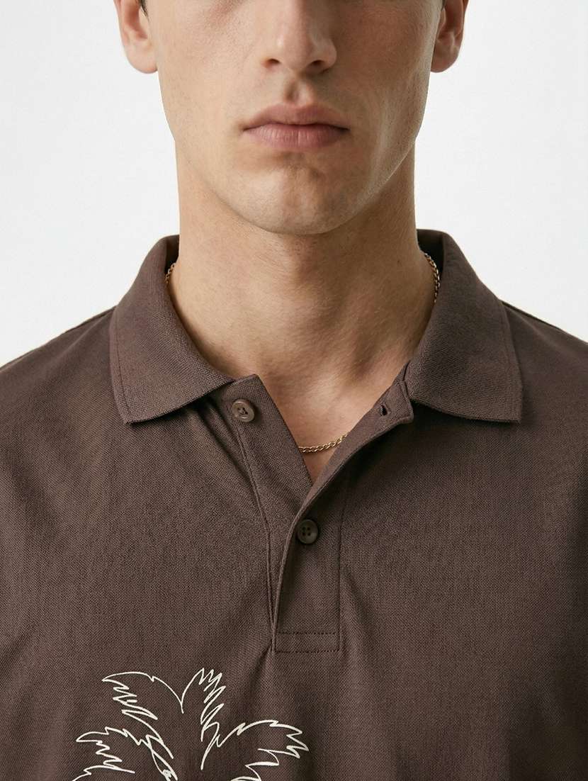 men printed short sleeve regular fit polo t-shirt - 22480885 -  Standard Image - 1