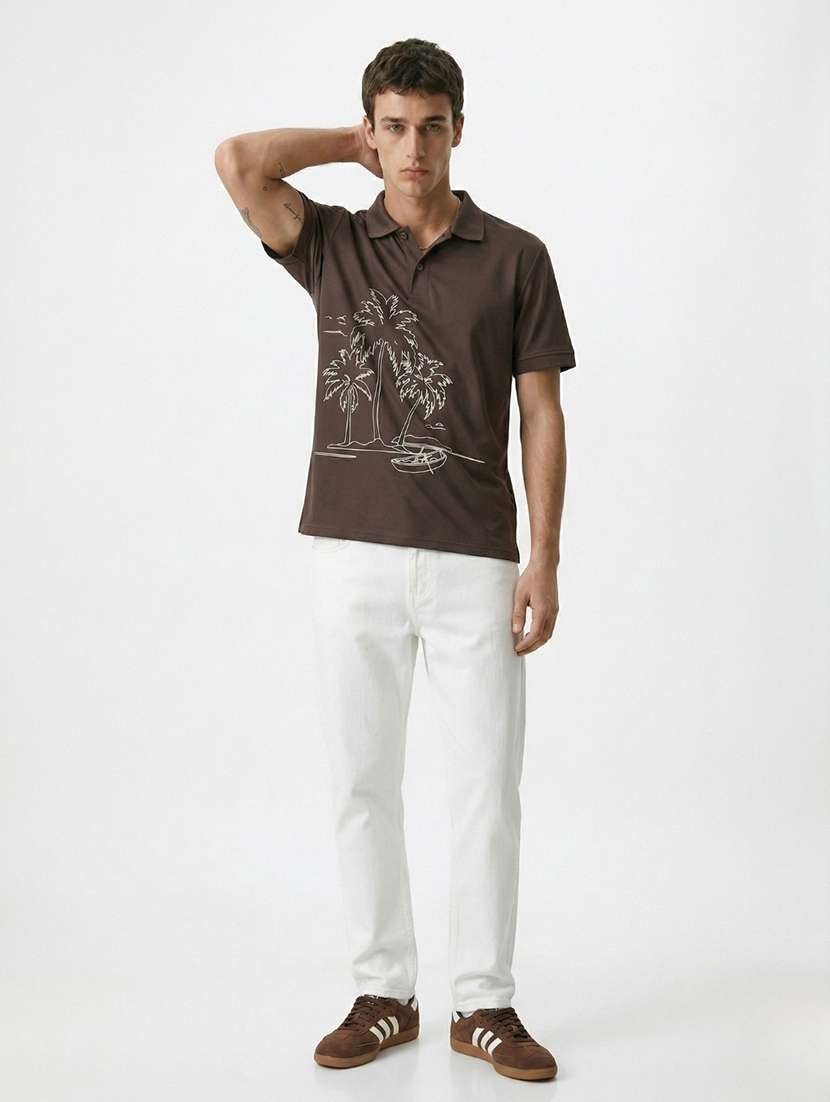 men printed short sleeve regular fit polo t-shirt - 22480885 -  Standard Image - 4
