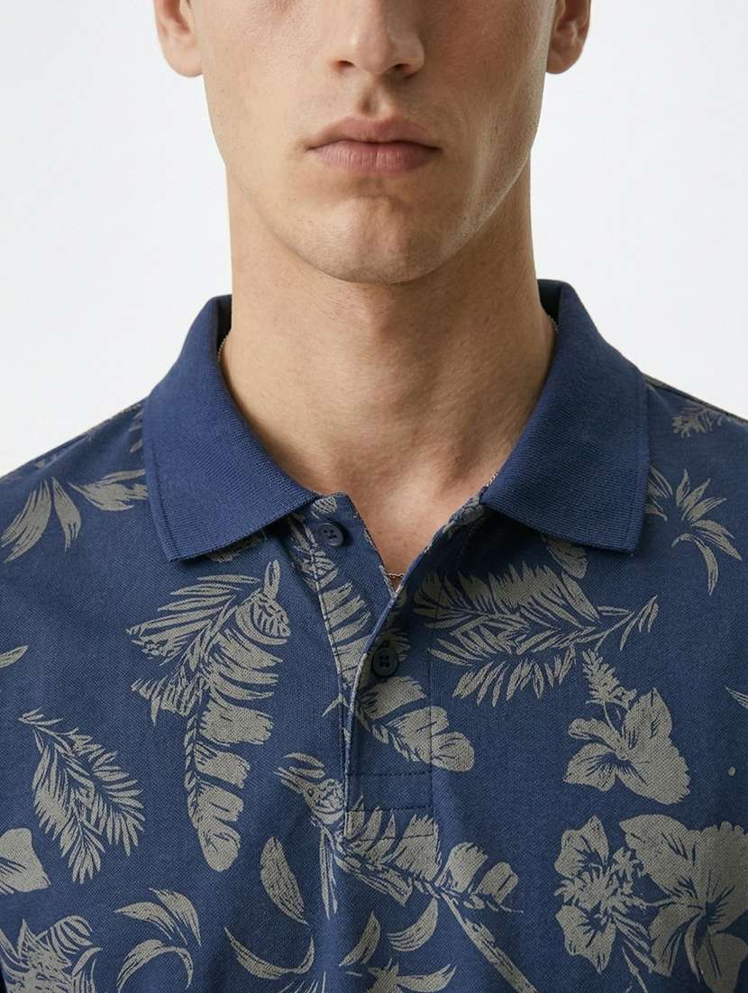 men printed short sleeve regular fit polo t-shirt - 22480890 -  Standard Image - 1