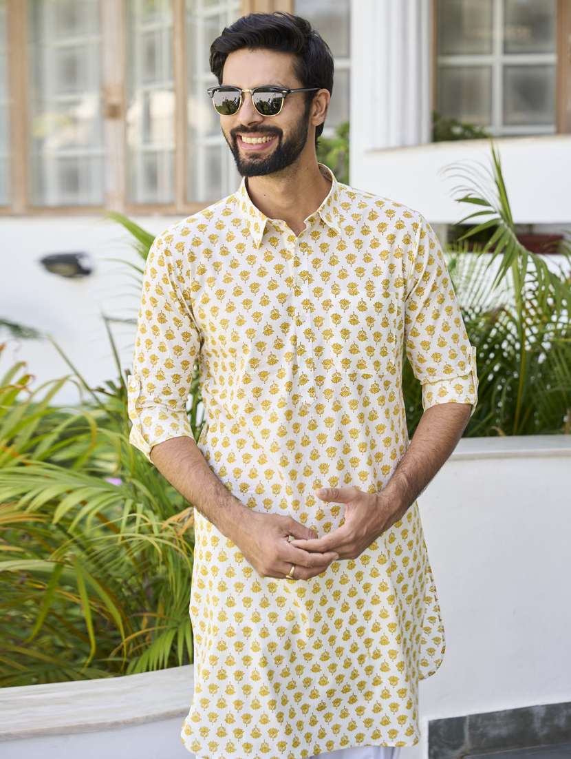 men printed long sleeve kurta salwar set - 22481039 -  Standard Image - 1