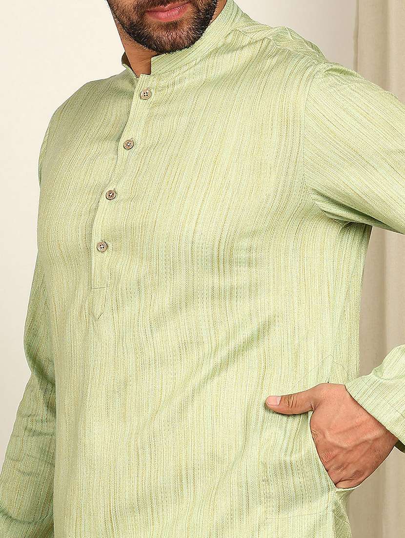 men self design mandarin neck kurta pyjama set - 22481545 -  Standard Image - 1