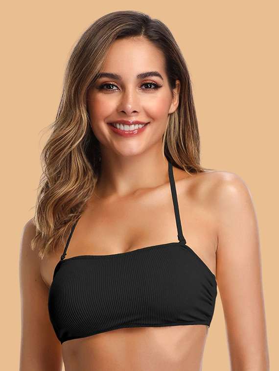  nylon halter neck bikini set with lace - 22481685 -  Standard Image - 1