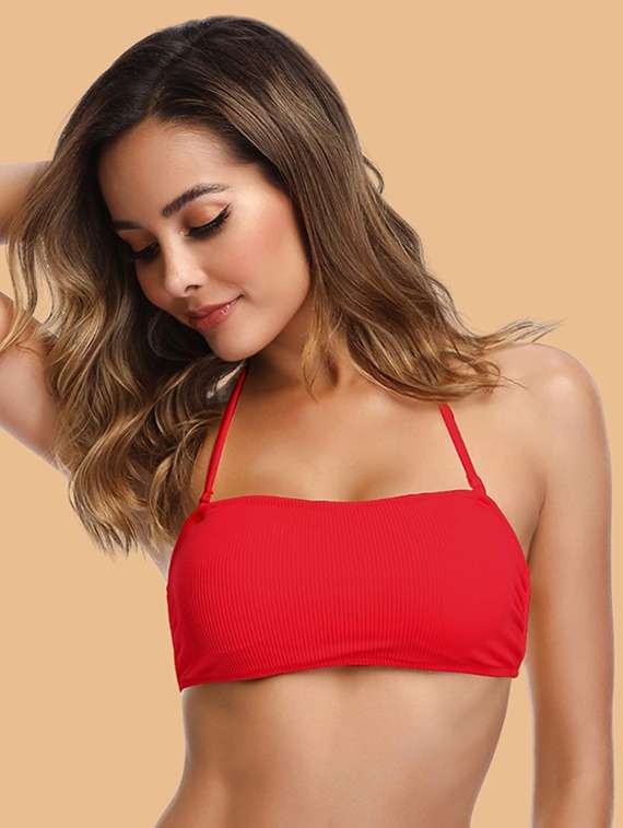  nylon halter neck bikini set with lace - 22481686 -  Standard Image - 1