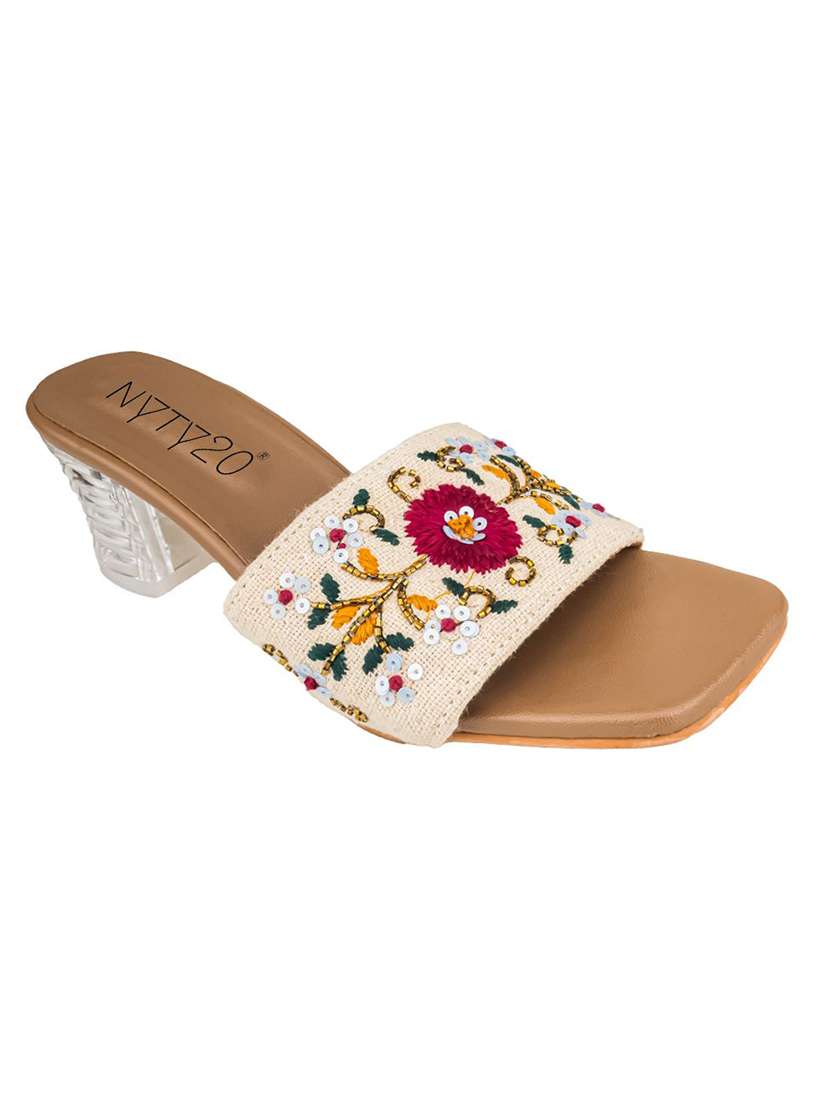 women embroidered slip on sandal - 22481723 -  Standard Image - 1