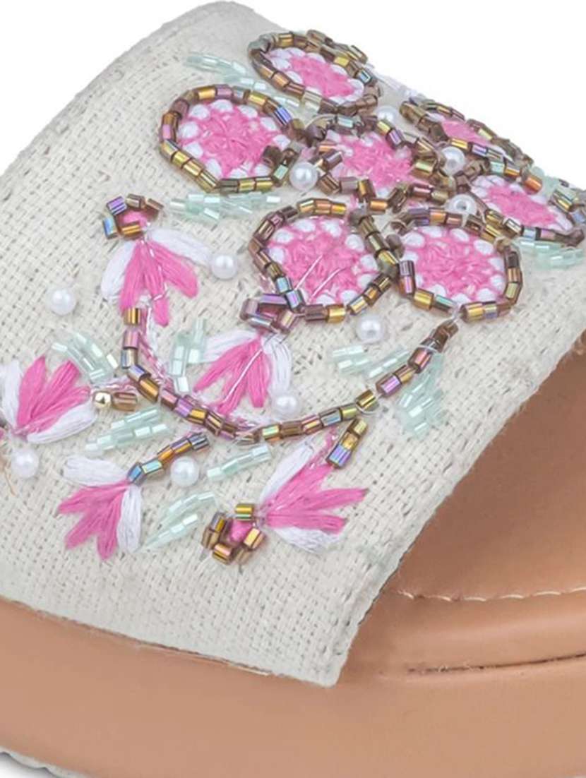 women embroidered slip on wedge - 22481724 -  Standard Image - 4