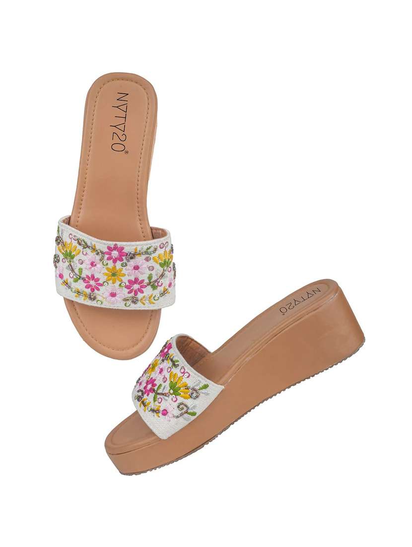 off women embroidered slip on wedgeslip on wedge - 22481725 -  Standard Image - 1