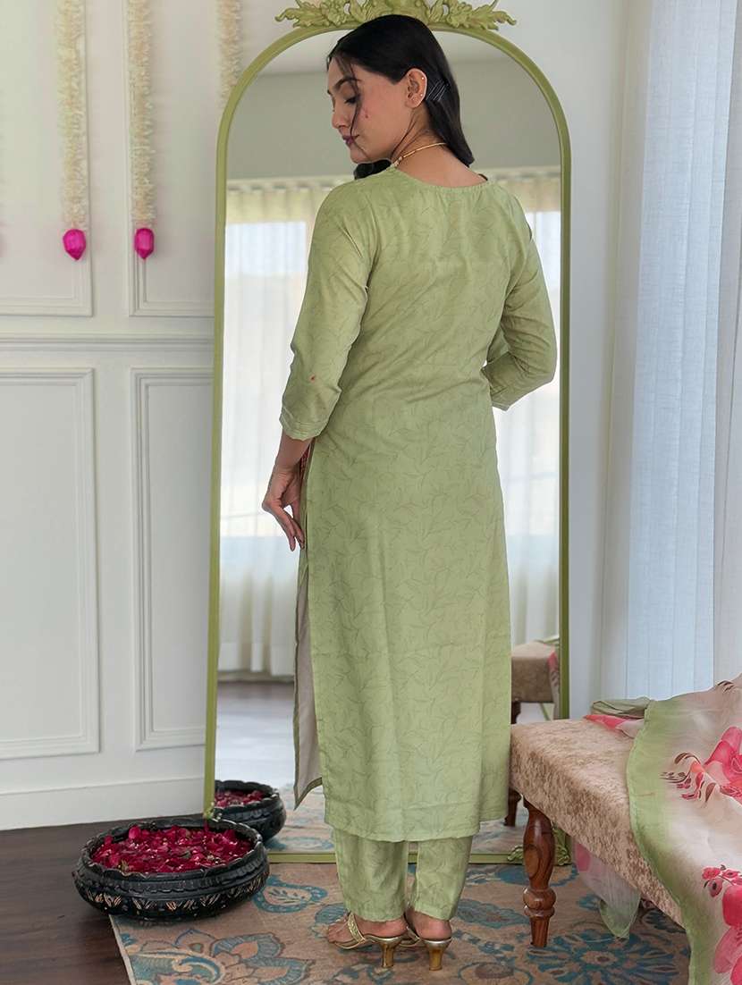 women printed three quarter sleeve kurta pant with dupatta set - 22481746 -  Standard Image - 4