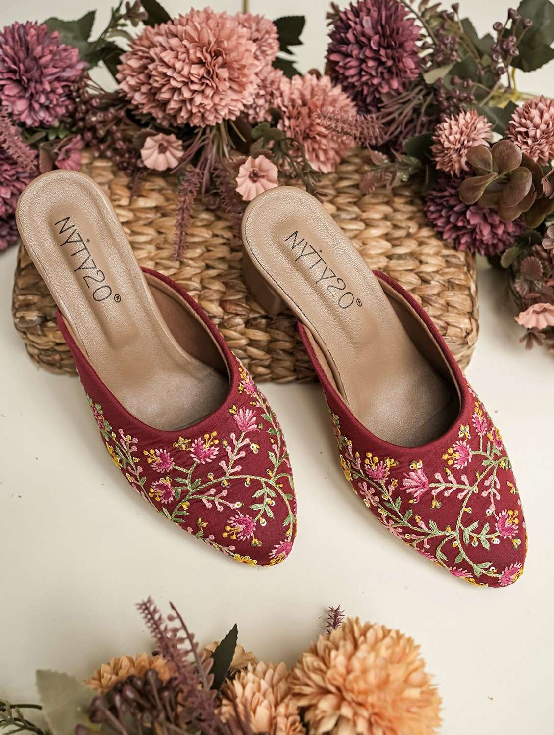 women embroidered slip on mule - 22485898 -  Standard Image - 1
