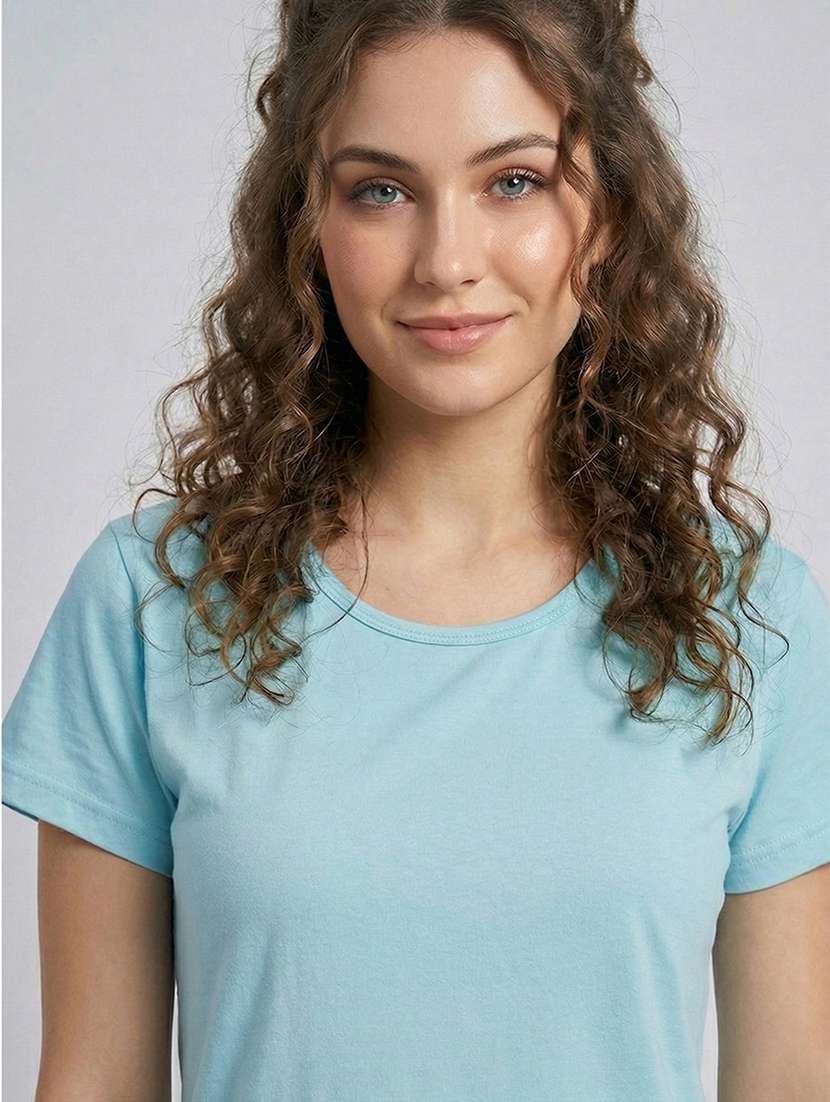 women solid short sleeve loungewear t-shirt - 22485964 -  Standard Image - 1