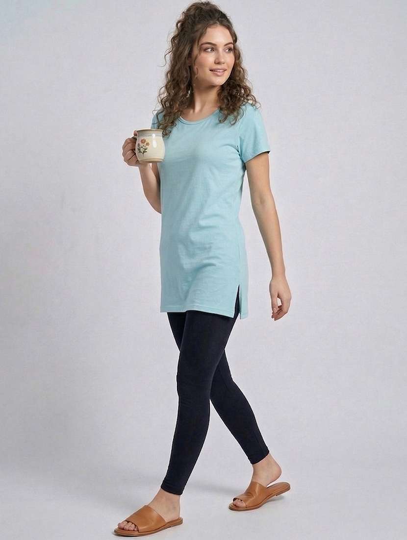 women solid short sleeve loungewear t-shirt - 22485964 -  Standard Image - 4
