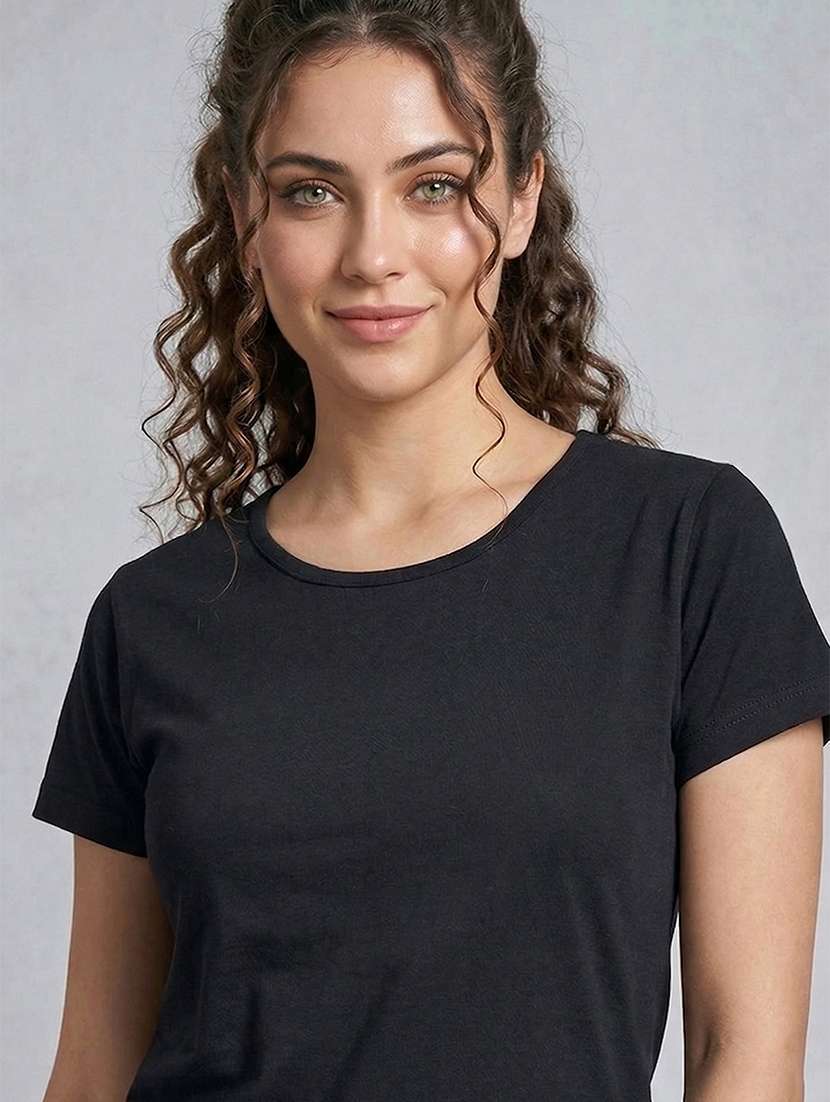 women solid short sleeve loungewear t-shirt - 22485967 -  Standard Image - 1