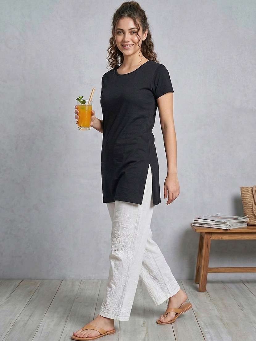women solid short sleeve loungewear t-shirt - 22485967 -  Standard Image - 4