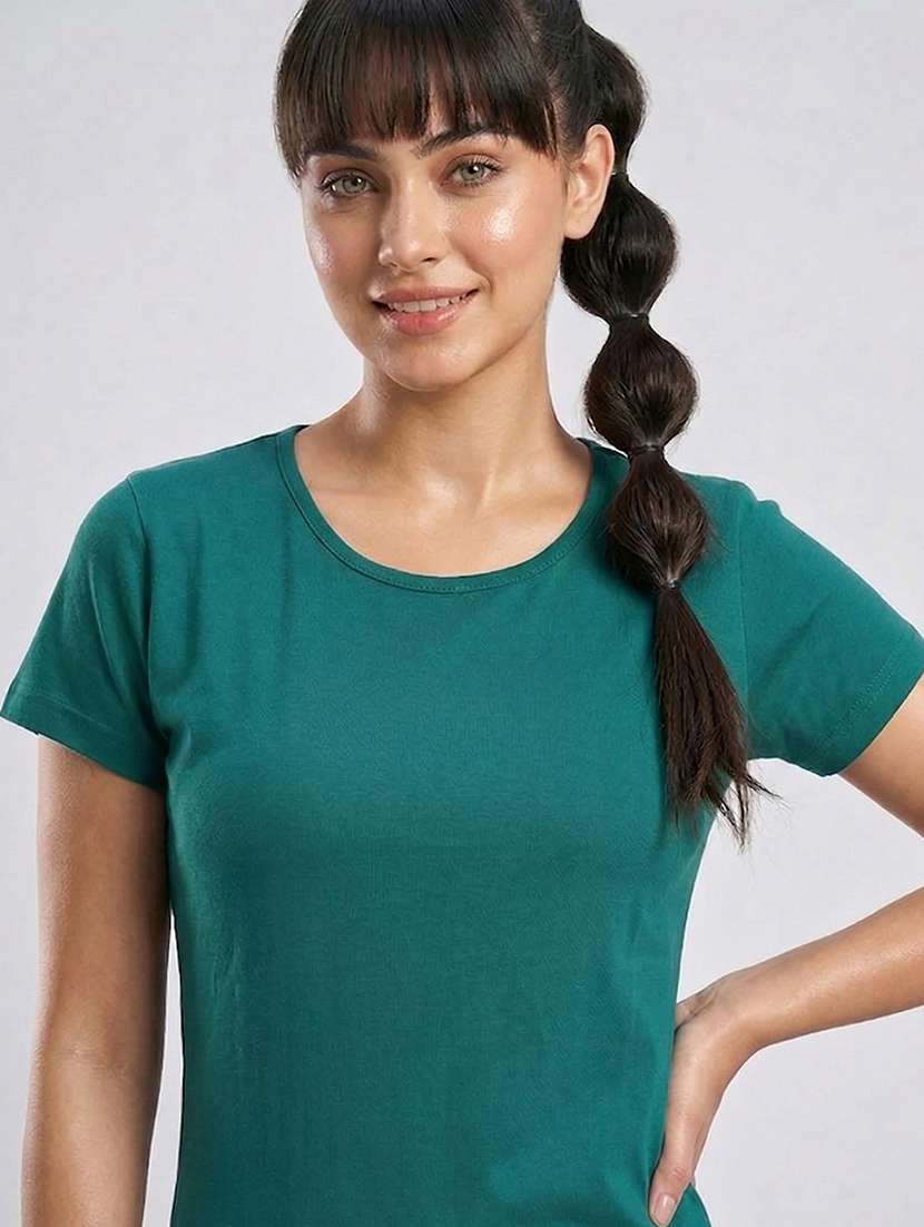 women solid short sleeve loungewear t-shirt - 22485968 -  Standard Image - 1