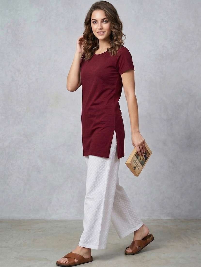 women solid short sleeve loungewear t-shirt - 22485969 -  Standard Image - 4