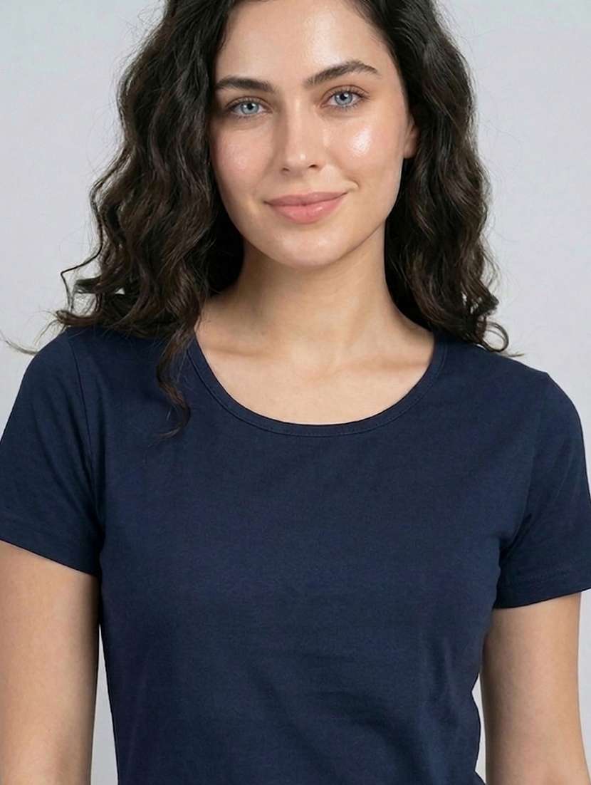 women solid short sleeve loungewear t-shirt - 22485970 -  Standard Image - 1