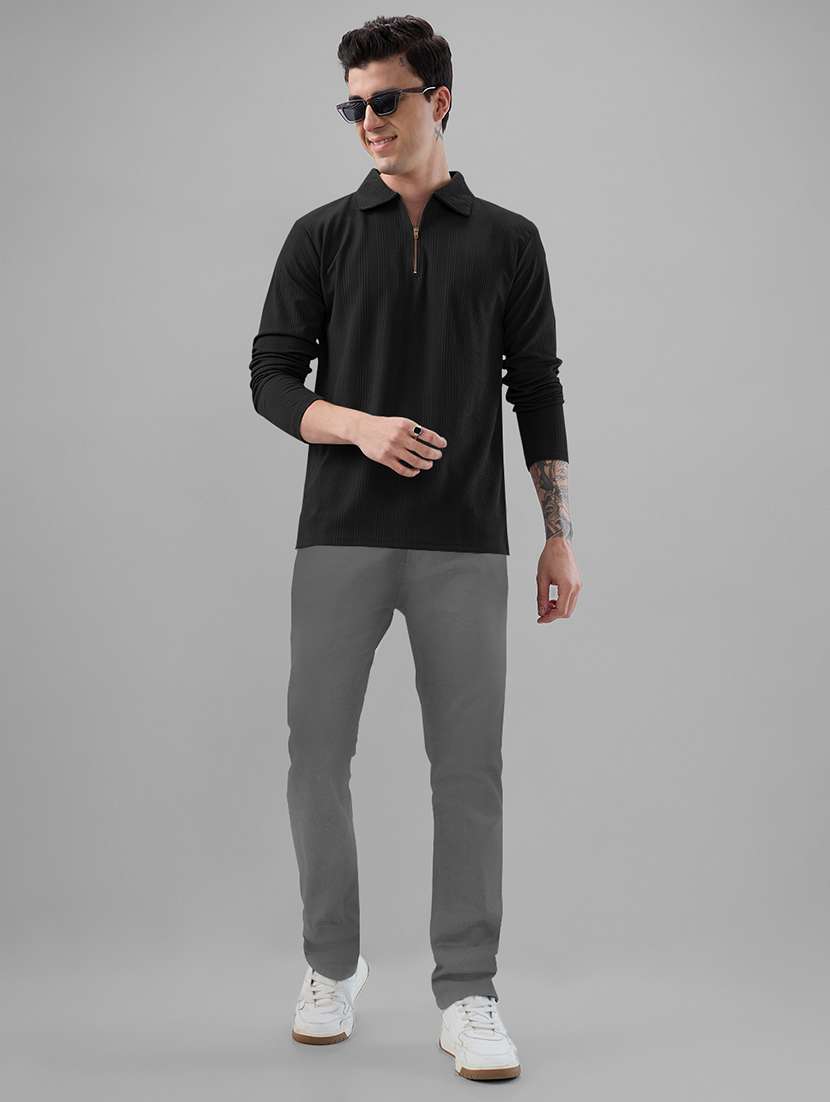 men self design long sleeve regular fit polo t-shirt - 22485971 -  Standard Image - 4