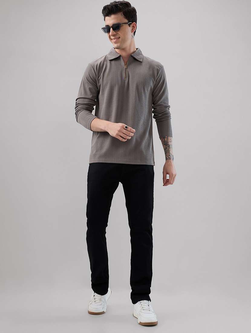 men self design long sleeve regular fit polo t-shirt - 22485973 -  Standard Image - 4