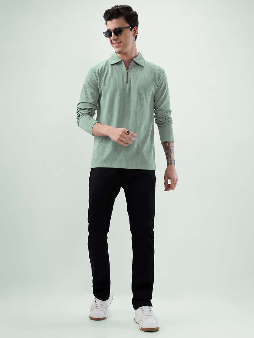 men self design long sleeve regular fit polo t-shirt - 22485974 -  Standard Image - 4