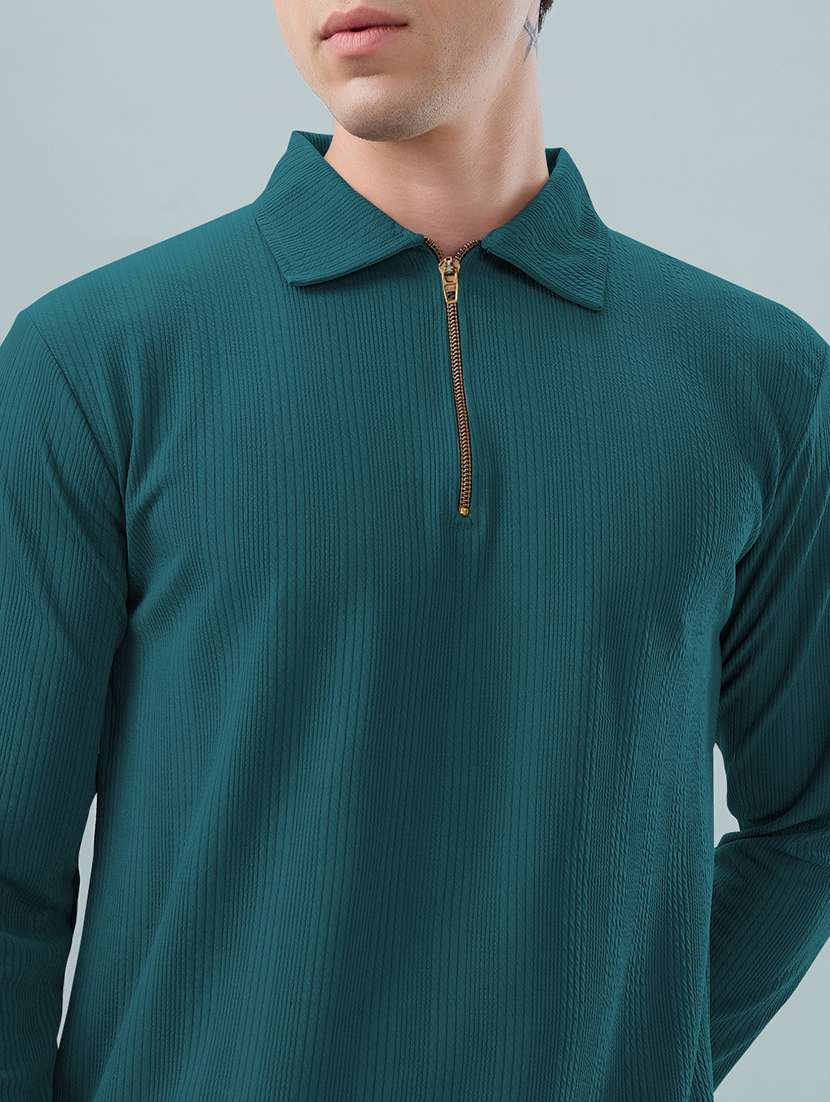 men self design long sleeve regular fit polo t-shirt - 22485975 -  Standard Image - 1