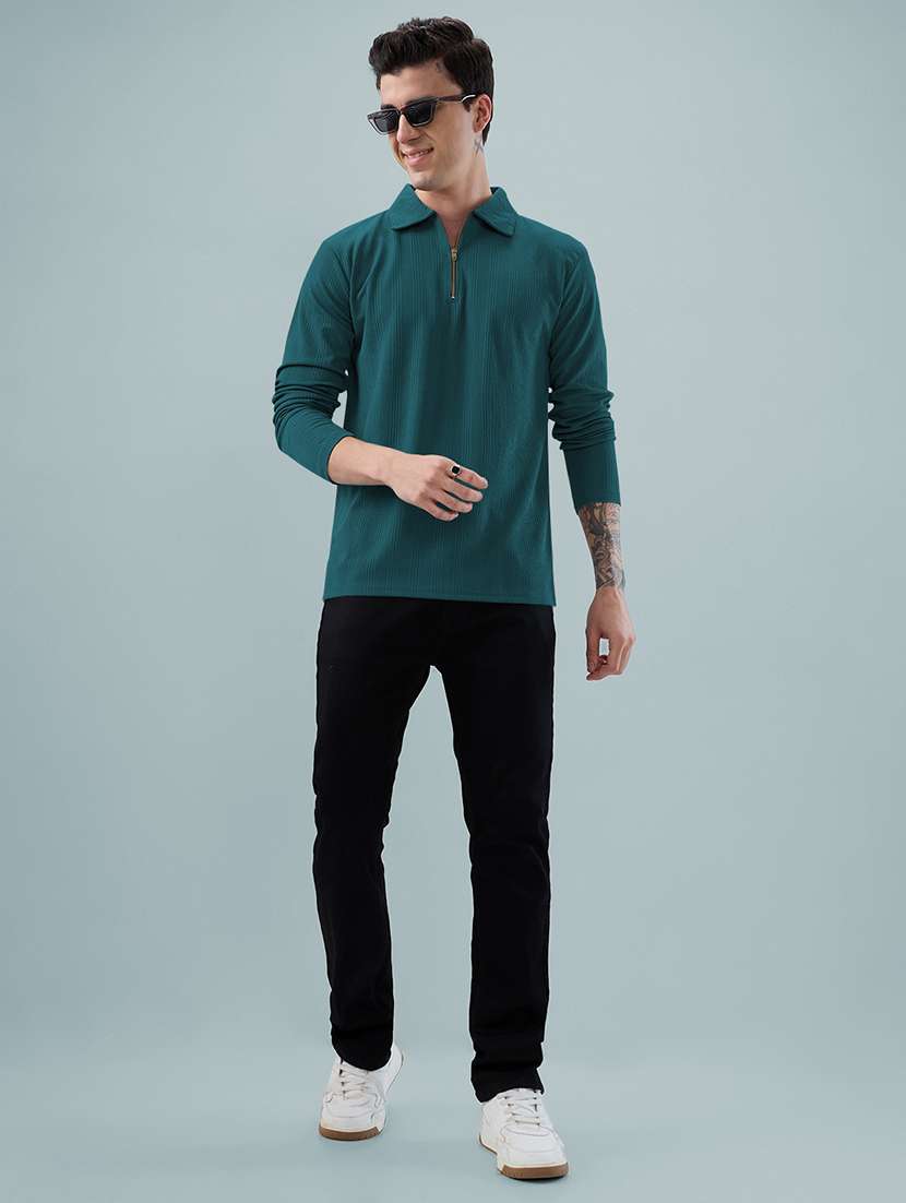 men self design long sleeve regular fit polo t-shirt - 22485975 -  Standard Image - 4